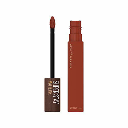 Picture of Maybelline SuperStay Matte Ink Liquid Lipstick, Long-lasting Matte Finish Liquid Lip Makeup, Coffee Edition, Highly Pigmented Color, Cocoa Connoisseur, 0.17 Fl Oz