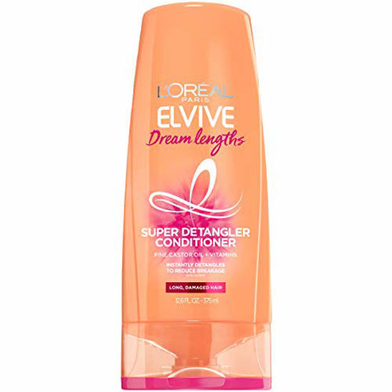 Picture of L'Oreal Paris Elvive Dream Lengths Restoring Conditioner with Fine Castor Oil & Vitamins B3 & B5 for Long, Damaged Hair, Visibly Repairs Damage Without Weighdown With System, 12.6 Fl. Oz