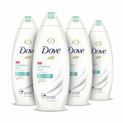 Picture of Dove Body Wash Hypoallergenic and Sulfate Free Sensitive Skin Effectively Washes Away Bacteria While Nourishing Your Skin 22 oz, 4 Count