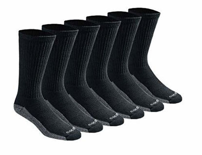 Picture of Dickies Men's Dri-tech Moisture Control Crew Socks Multipack, Black (6 Pairs), Shoe Size: 6-12