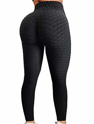 Picture of SEASUM Women's High Waist Yoga Pants Tummy Control Slimming Booty Leggings Workout Running Butt Lift Tights M