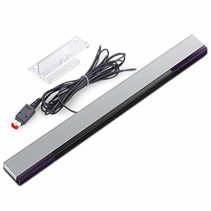 Picture of KIMILAR Replacement Wired Infrared IR Ray Motion Sensor Bar Compatible with Wii and Wii U Console (Silver/Black)