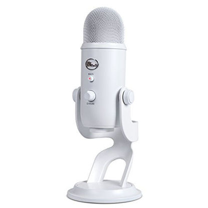Picture of Blue Yeti USB Mic for Recording & Streaming on PC and Mac, 3 Condenser Capsules, 4 Pickup Patterns, Headphone Output and Volume Control, Mic Gain Control, Adjustable Stand, Plug & Play - Whiteout