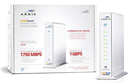 Picture of ARRIS Surfboard Docsis 24X8 Cable Modem / Telephone / AC1750 Router Certified for XFINITY - Download Speed: 1 Gbps (SVG2482AC)