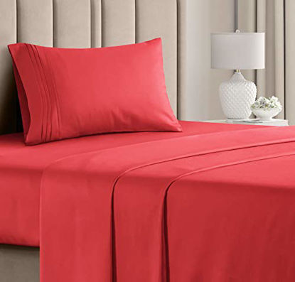 Picture of Twin Sheet Set - 3 Piece - College Dorm Room Bed Sheets - Hotel Luxury Bed Sheets - Extra Soft Sheets - Deep Pockets - Easy Fit - Breathable & Cooling Sheets - Bed Sheets - Twin - Twin Mattress Sheets