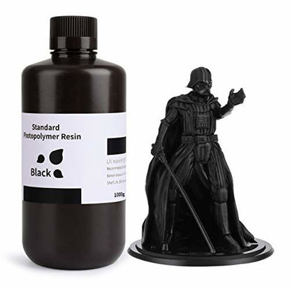 Picture of ELEGOO 3D Rapid Resin LCD UV-Curing Resin 405nm Standard Photopolymer Resin for LCD 3D Printing Pure Black1000g