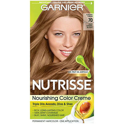 Picture of Garnier Nutrisse Nourishing Hair Color Creme, 70 Dark Natural Blonde (Almond Creme) (Packaging May Vary)