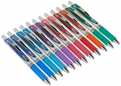 Picture of Pentel EnerGel RTX Retractable Metal Tip Pen, 0.7mm, 12 Assorted Colors with 2 Refills (BL77F14C)