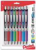 Picture of Pentel EnerGel RTX Retractable Liquid Gel Pen, Medium Line, Metal Tip, Assorted Ink, 8-Pack (BL77BP8M)