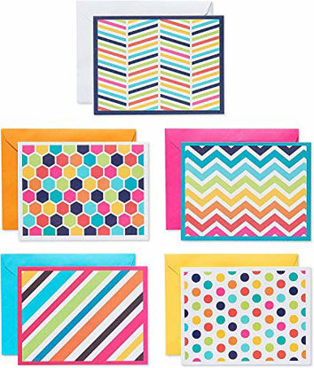 Picture of American Greetings Single Panel Blank Cards with Envelopes, Bright Patterns (30-Count)