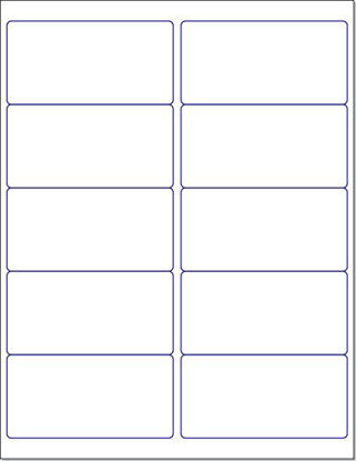 Picture of Blank White Permanent Adhesive Labels for Laser/Ink Jet Printer (4 x 2" - 10 Per Page | 500 Labels)