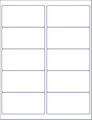 Picture of Blank White Permanent Adhesive Labels for Laser/Ink Jet Printer (4 x 2" - 10 Per Page | 500 Labels)