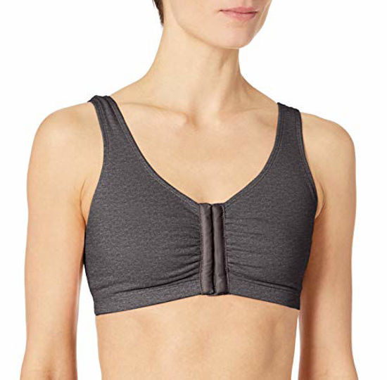 GetUSCart- Fruit of the Loom Women's Front Close Builtup Sports Bra Bra,  Charcoal Heather, 42