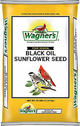 Picture of Wagner's 76026 Four Season Black Oil Sunflower Seed Wild Bird Food, 20-Pound Bag