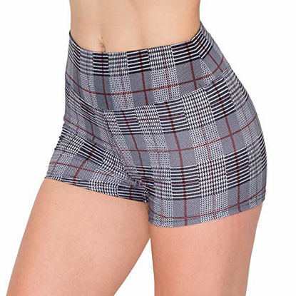 Picture of ALWAYS Women Workout Yoga Shorts - Premium Buttery Soft Solid Stretch Cheerleader Running Dance Volleyball Short Pants Checkered Plaid 2026 M