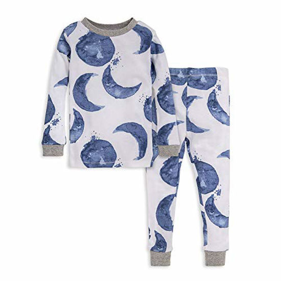 Picture of Burt's Bees Baby baby girls Pajamas, Tee Pant 2-piece Pj Set, 100% Organic Cotton and Toddler Pajama Bottoms, Indigo Hello Moon, 7 Years US