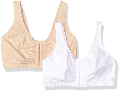 Picture of Fruit of the Loom Women's Plus-Size Sport Bra Pack of 2, Sand/White, Size 38