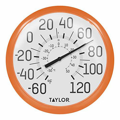Picture of Taylor Precision Products 6700OR Big & Bold Wall Thermometer, 13.25", Orange