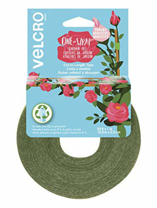 Picture of VELCRO Brand VEL-30089-AMS Wide Extra Support Garden Ties Strong Roses Shrubs Vines and Heavy Plants, 1in x 35ft, Green - Recycled Plastic