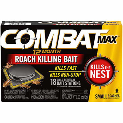 Picture of Combat Max 12 Month Roach Killing Bait, Small Roach Bait Station, Child-Resistant, 18 Count