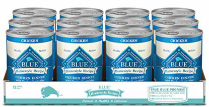 Picture of Blue Buffalo Homestyle Recipe Natural Adult Wet Dog Food Chicken 12.5-oz cans (Pack of 12)