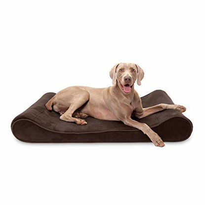 Picture of Furhaven Pet Dog Bed - Cooling Gel Foam Micro Velvet Ergonomic Luxe Lounger Cradle Mattress Contour Pet Bed with Removable Cover for Dogs and Cats, Espresso, Jumbo Plus