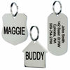 Picture of GoTags Stainless Steel Pet ID Tags, Personalized Dog Tags and Cat Tags, up to 8 Lines of Custom Text Engraved on Both Sides, in Bone, Round, Heart, Bow Tie, Flower, Star and More (Rectangle, Regular)
