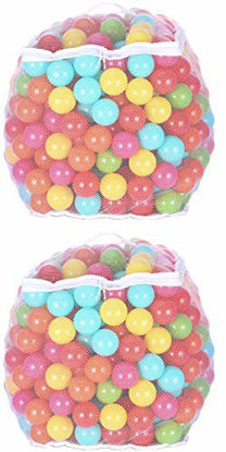 Picture of BalanceFrom 2.3-Inch Phthalate Free BPA Free Non-Toxic Crush Proof Play Balls Pit Balls- 6 Bright Colors in Reusable and Durable Storage Mesh Bag with Zipper, D. 800-Count