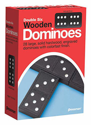 Picture of Pressman Toy Double Six Wooden Dominoes, 28 Pieces
