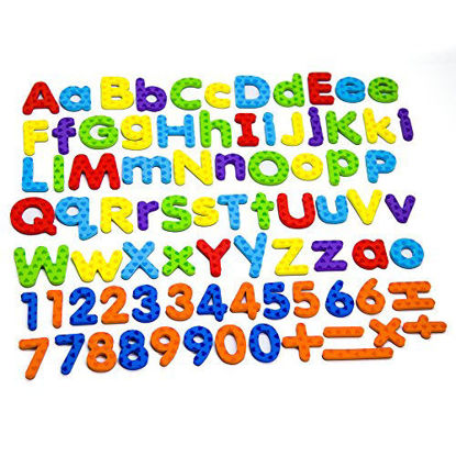 Picture of MAGTiMES Magnetic Letters and Numbers for Educating Kids in Fun -Educational Alphabet Refrigerator Magnets -112 Pieces (Letters and Numbers)