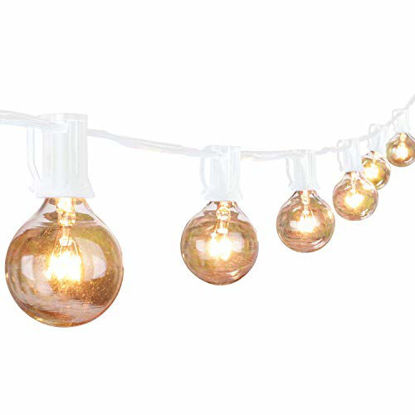 Picture of Outdoor String Light-25Feet G40 Globe Patio Lights with 26 Edison Glass Bulbs(1 Spare), Waterproof Connectable Hanging Light for Backyard Porch Balcony Deck Party Decor, E12 Socket Base, White