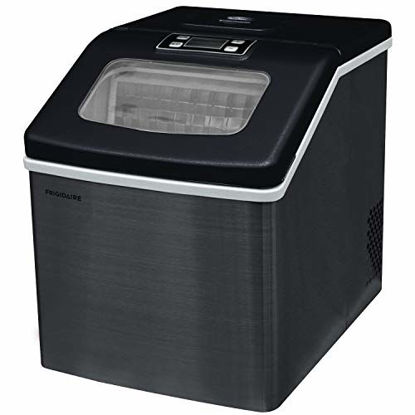 Picture of Frigidaire EFIC452-SSBLACK XL Maker, Makes 40 Lbs. of Clear Square Ice Cubes A Day, Black Stainless