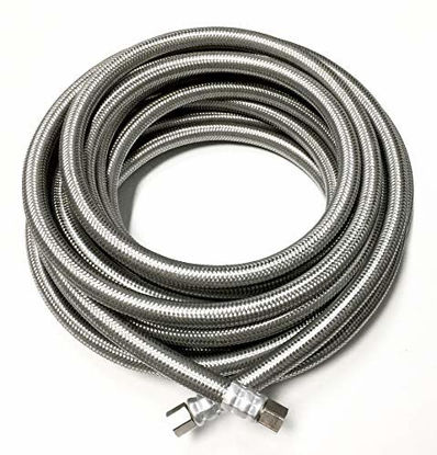 Picture of Shark Industrial 25 FT Stainless Steel Braided Ice Maker Hose with 1/4" Comp by 1/4" Comp Connection
