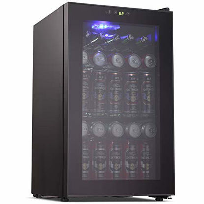 Picture of Joy Pebble Beverage Cooler and Refrigerator 85 Can Mini Fridge with Glass Door for Soda Beer or Wine Small Drink Cooler for Home Office or Bar (2.3 cu.ft)