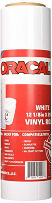 Picture of 12.125" x 25ft Roll of Oracal 651 White Craft Vinyl - On a 2.5" Core - Adhesive Vinyl for Cricut, Silhouette, and Cameo Cutters - Gloss Finish - Outdoor and Permanent