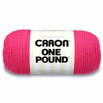 Picture of Caron One Pound Solids Yarn, 16oz, Gauge 4 Medium, 100% Acrylic - Dark Pink- For Crochet, Knitting & Crafting ( 1 Piece )