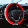 Picture of New Diamond Leather Steering Wheel Cover with Bling Bling Crystal Rhinestones, Universal Fit 15 Inch Anti-Slip Wheel Protector for Women Girls,Red