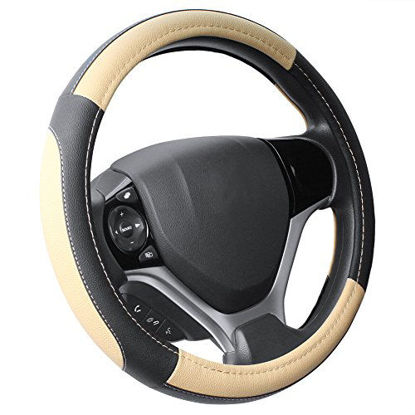 Picture of SEG Direct Black Microfiber Leather Steering Wheel Cover for Prius Civic 14" - 14.25"