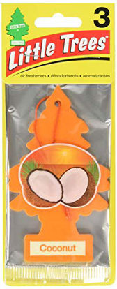 Picture of LITTLE TREES Car Air Freshener | Hanging Paper Tree for Home or Car | Coconut| 6 Pack