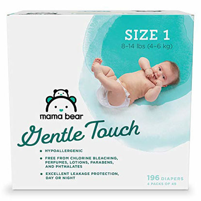 Brand - Mama Bear Gentle Touch Diapers, Hypoallergenic, Size 4,  White, 37 Count