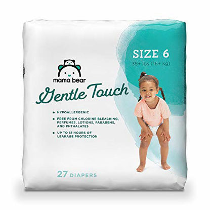 Picture of Amazon Brand - Mama Bear Gentle Touch Diapers, Hypoallergenic, Size 6, 27 Count