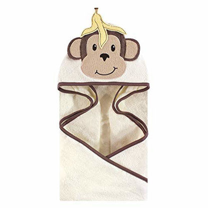 Picture of Hudson Baby Unisex Baby Cotton Animal Face Hooded Towel, Banana Monkey, One Size