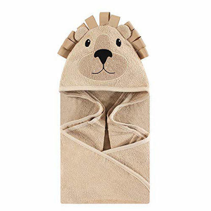 Picture of Hudson Baby Unisex Baby Cotton Animal Face Hooded Towel, Lion, One Size