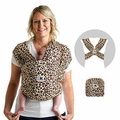 Picture of Baby Ktan Print Baby Wrap Carrier, Infant and Child Sling - Simple Pre-Wrapped Holder for Babywearing - No Tying or Rings - Carry Newborn up to 35 lbs, Leopard Love, S (W Dress 6-8 / M Jacket 37-38)