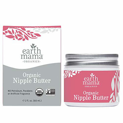 Picture of Organic Nipple Butter Breastfeeding Cream by Earth Mama | Lanolin-free, Safe for Nursing & Dry Skin, Non-GMO Project Verified, 2-Fluid Ounce (Packaging May Vary)