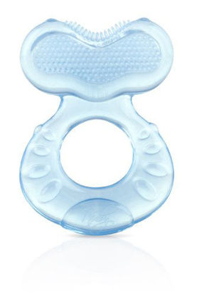 Picture of Nuby Silicone Teethe-eez Teether with Bristles, Includes Hygienic Case, Blue