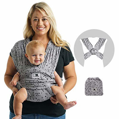 Picture of Baby Ktan Print Baby Wrap Carrier, Infant and Child Sling - Simple PreWrapped Holder for Babywearing - No Tying or Rings- Carry Newborn up to 35 lbs, Sweetheart Grey, S (W Dress 6-8 / M Jacket 37-38)