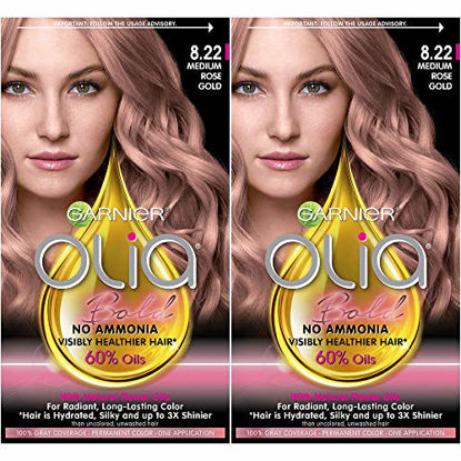 Picture of Garnier Olia Bold Oil Powered Permanent Hair Color, 8.22 Medium Rose, (Packaging May Vary), 2 Pack