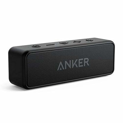 Picture of Anker Soundcore 2 Portable Bluetooth Speaker with 12W Stereo Sound, Bluetooth 5, Bassup, IPX7 Waterproof, 24-Hour Playtime, Wireless Stereo Pairing, Speaker for Home, Outdoors, Travel