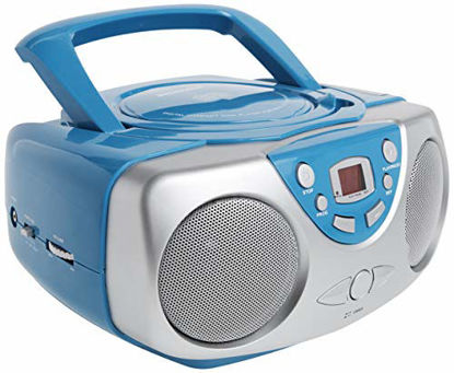 Picture of Sylvania SRCD243 Portable CD Player with AM/FM Radio, Boombox (Blue)
